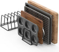 Cutting Board Organizer Kitchen Organizer Rack for Cutting Board, Bakeware, and Cookie Sheet, 5-Slot Heavy-Duty Steel Cookware Holder,Rust-Resistant with Anti-Slip Feet (2, Small)