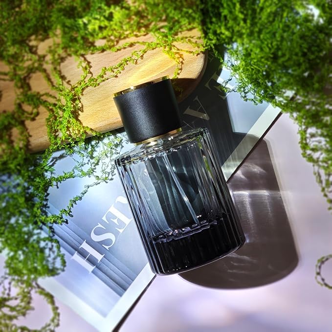 50ml/1.7 Oz Glass Spray Bottle Perfume Atomizer,Round Glass Perfume Travel Refillable Spray Bottle Empty with 3 Kinds of Dispenser (Black) | Round Glass Perfume Travel Spray Bottle Cologne Bottle with 3 Kinds of Dispenser
