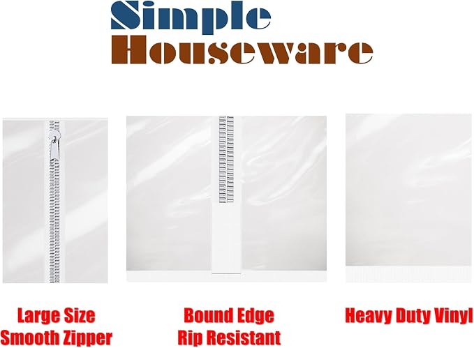 Simple Houseware Industrial Grade Z-Base Garment Rack w/Cover Tube Bracket | 500Lb Load with 62" Extra Long Bar, Clear Cover
