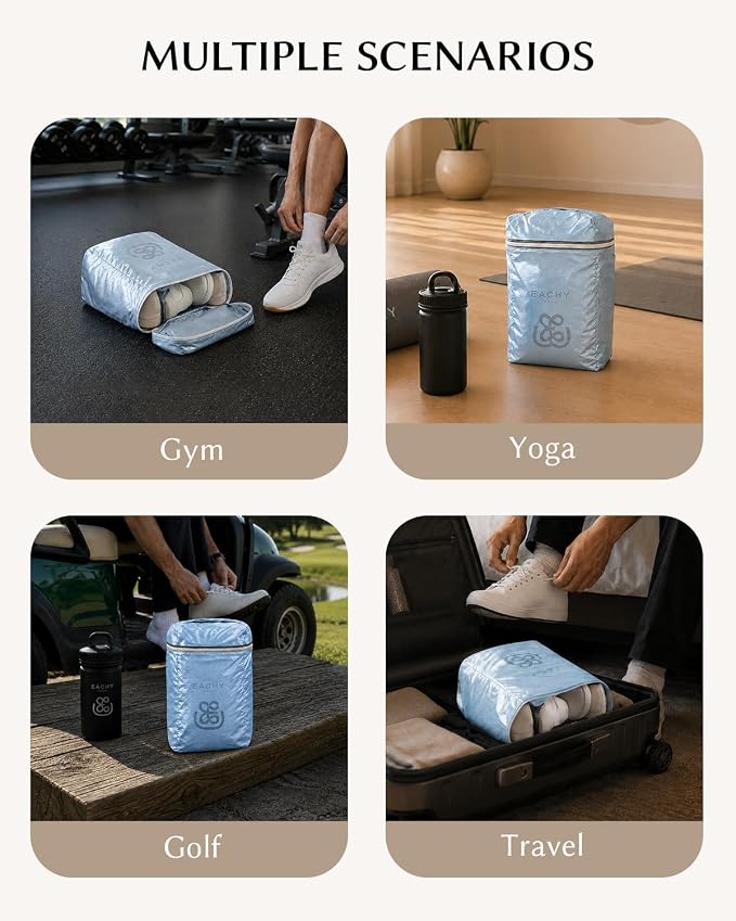 EACHY Shoe Bag for Travel, Water-Resistant Shoe Pouch for Gym, Odor-Resistant Soccer Cleats Bag for Sport
