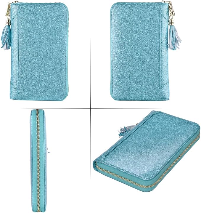 Easyoulife Credit Card Holder Wallet Womens Zipper Leather Case Purse RFID Blocking
