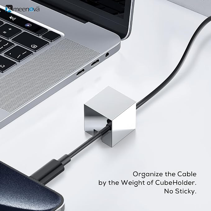 Meenova Cord Organizer 304 Stainless Steel Cable Holder, Metal Paper Weight, Cable Management Aesthetic Cute Desk Accessories, Heavy Paperweights, Charging Wire Nightstand Organizer