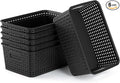 AREYZIN Plastic Storage Baskets Set of 6 Sturdy Small Organizer Plastic Storage Bins Baskets for Shelves,Closet,Countertops, Desktops, Cabinets and Badrooms,Black