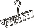 iDesign Classico Metal 14-Hook Horizontal Closet Organizer Rack for Ties, Belts, Hats, Purses, Towels, Jackets, 10.25" x 3.75" x 6.75" - Matte Black
