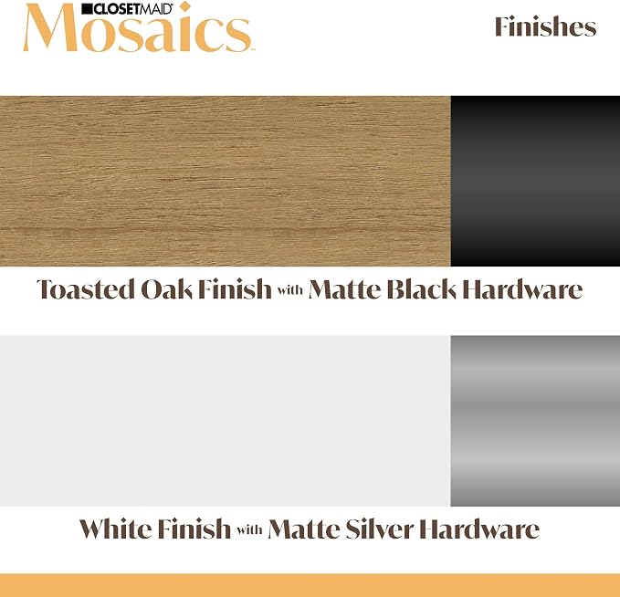 ClosetMaid Mosaics Storage Organizer Kit Includes; (1) Shelf & Door Unit, (1) 3-Shelf Unit, (1) Shoe Shelf Unit, (1) 4-Drawer Unit, and (2) Shelf & Rod Units, White