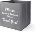 Opret Large Shoe Cover Box Grey, Real Estate Agent Supplies, Disposable Shoe Cover Dispenser Box for Open House, Please Cover or Remove Shoes, Foldable Storage Bin for Bootie