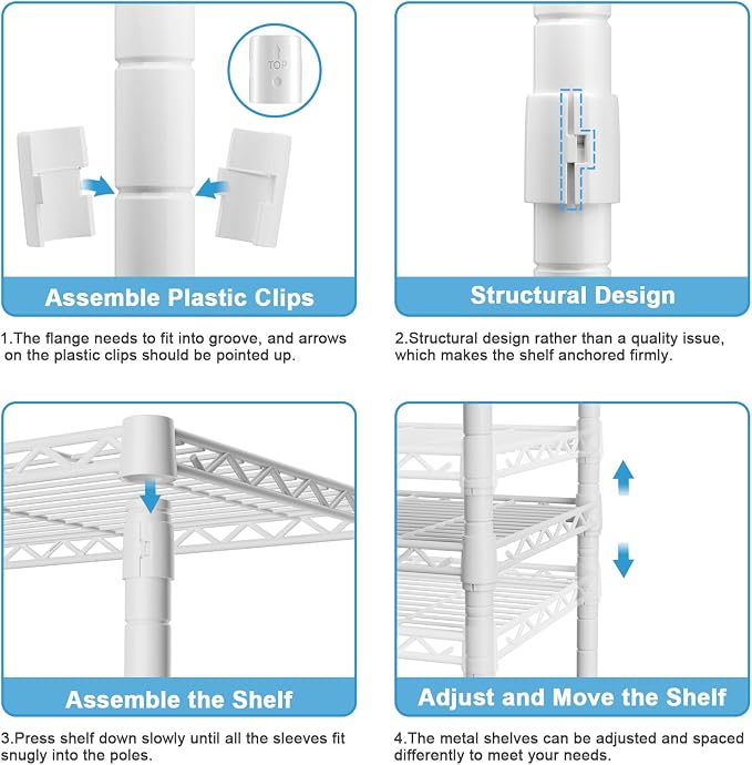Ulif F7 Plus Garment Rack, Heavy Duty Clothes Rack, Clothing Racks for Hanging Clothes, 6-Tiers Freestanding Portable Closet Storage Rack 68'' W × 14.6'' D × 76.6'' H, Max Load 850 Lbs, White