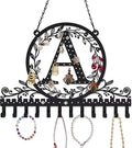 Personalized Wall Mounted Metal Initial Letter A Earring Holder Jewelry Organizer for Earrings and Necklaces Space Saving Wall Display with Hooks Jewelry Storage Bedroom Vanity Gift for Women