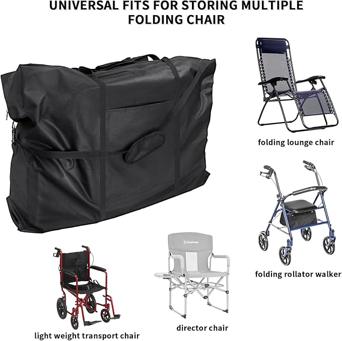 Rollator Walker Travel Bag - Waterproof Wheelchair Bag for Folding Walker Wheelchair Transport Chair Portable Large Duffel Bag Carry Case for Car Traveling (39" L x 16" W x 32" H)