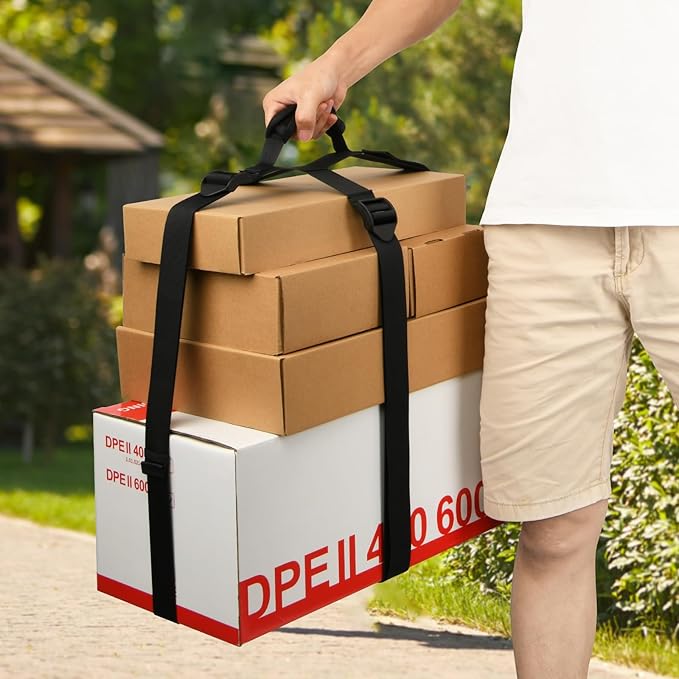 Cosmos Box Carrying Strap with Handle, 82.7 Inch Heavy Duty Handheld Belt for Moving and Lifting Heavy Objects, Adjustable Cross Style Moving Straps for Luggage Cases Groceries Appliances