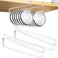 Tumbler Lid Organizer, 2 Pack for Yeti Lid Organizer, Space Saving Water Bottle Lid Holders, Tumbler Lid Holder Up to 12 Lids,No Drilling,Cup Lid Organizers for Kitchen Under Cabinet Storage (White)
