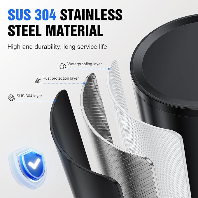 Fantictas Automatic Soap Dispenser Touchless, Stainless Steel 11.5 oz Liquid Hand Soap Dispenser, USB-C Rechargeable Sensor Pump with 3 Adjustable Levels for Kitchen & Bathroom