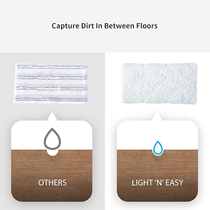 LIGHT 'N' EASY Steam Mop Pads Replacement Reusable Original for S3101/7618ANB/7618ANW/S1/S4/S5/S12（6pcs）