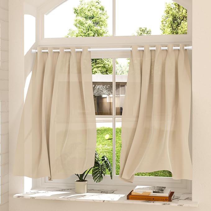 AIZESI Spring Tension Curtain Rods Short Tension Rod (White,28" to 38"-3Pcs)
