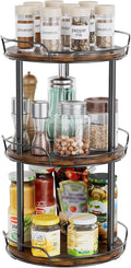 10'' Rotating Spice Rack, 3-Tier Lazy Susan Turntable Organizer | Wooden, for Cabinet, Table Top, Kitchen Countertop, Pantry, Bathroom, Vanity, Home Decor