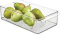 iDesign Stackable Fridge Storage Bin, Clear | Front Handle, Made in USA