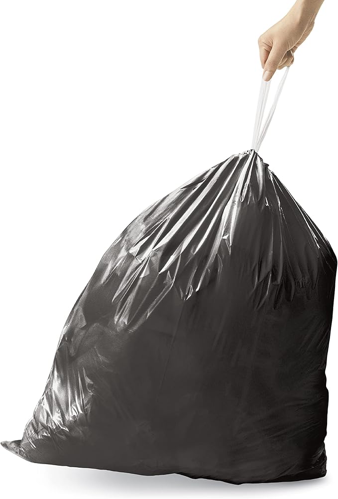 simplehuman Code Q 60 Count, Genuine Odorsorb Custom Fit Liners, Drawstring Odor Absorbing Trash Bags in Dispenser Packs, 50-65 Liter / 13-17 Gallon