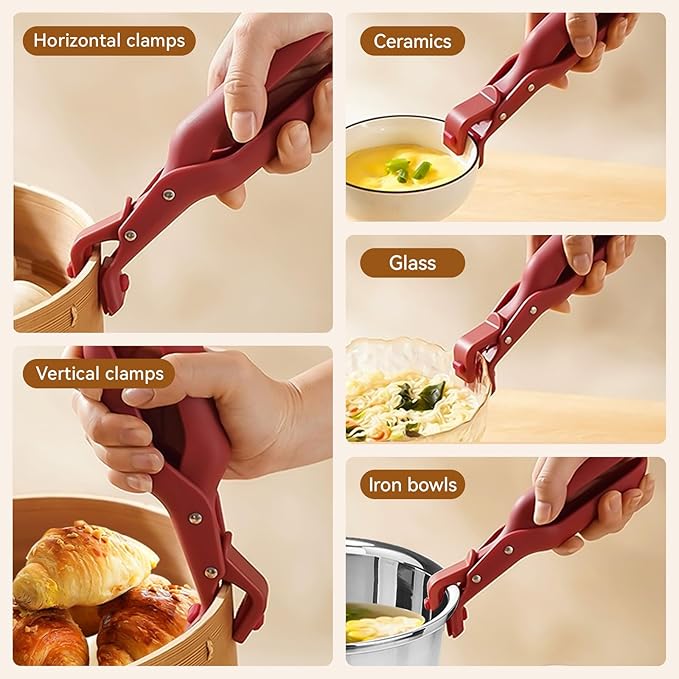 Silicone Anti-Scald Clip Oven Mitt Set,Heat Resistant Hot Bowl Dish Plate Gripper Clips Tongs Clamp Holder, Silicone Anti Slip Clip for Kitchen,Cooking,Baking,BBQ
