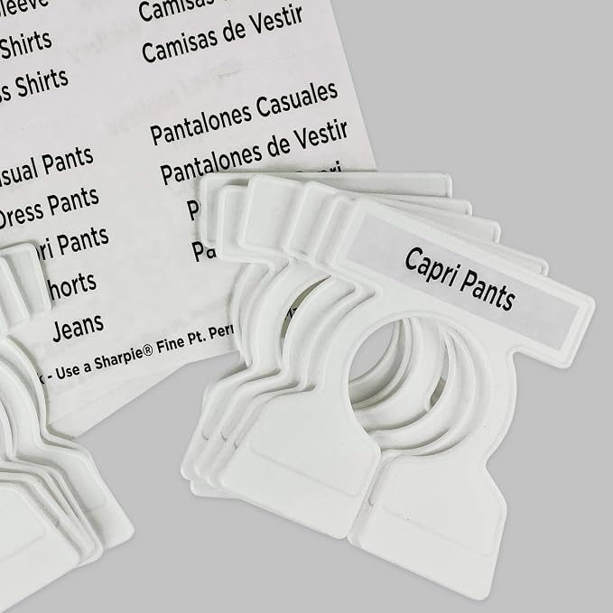 Simple Division White Garment Organizers, 12 Closet Dividers