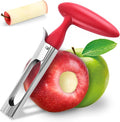 Bestac Apple Corer - Stainless Steel Sharp & Safe Easy to Remove Cores for Apples/Pears Clean & Efficient Ideal for Home Kitchen & Baking (Red)