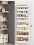 9-Tier Over Door Organizer, Heavy Duty White Metal Spice Rack Shelves for Kitchen Bathroom Laundry