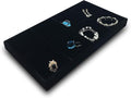 The Display Guys - Stackable Jewelry Tray and Organizer - for Drawers, Dressers, Store Display (8 Compartments, Black Velvet)
