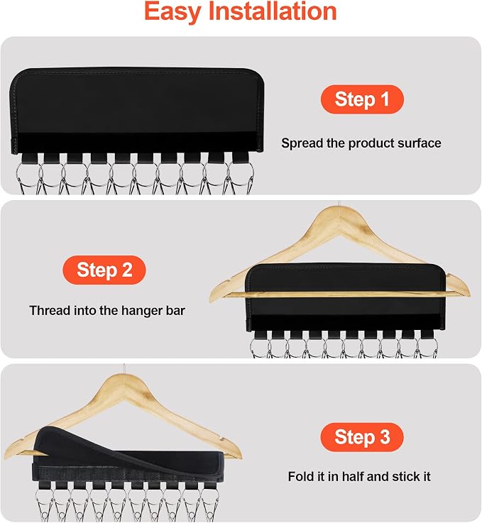 Hat Rack for Baseball Caps, 3Pack Hat Organizer, Black
