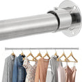 Heavy Duty Closet Rod, Adjustable 17-50 in, 1.3" Diameter | Silver, Metal, Suitable for Wardrobes, Bathrooms, Laundry Room, RV