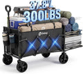 Sekey Collapsible Wagon Cart with Drop-Down Tailgate, 300 lb Capacity