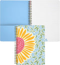 Steel Mill & Co Cute Mini Spiral Notebook, 8.25" x 6.25" Journal with Durable Hardcover and 160 Lined Pages (Sunflower)