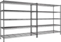 AIRAJ 48” W Storage Shelves Heavy Duty | 3200 LBS Metal Shelving | 5 Tier Wire Shelving | Garage Shelving Units and Storage | Rolling Wire Rack with Wheels | Adjustable Layer Height | 48”W×24”D×72” H