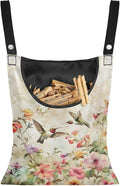 Art Hummingbird Clothespin Bag Clothespin Storage with Hanger Hook Canvas Clothespin Bag with Large Opening Space-Saving Clothespin Holder Clothespin Bag for Outdoor Use