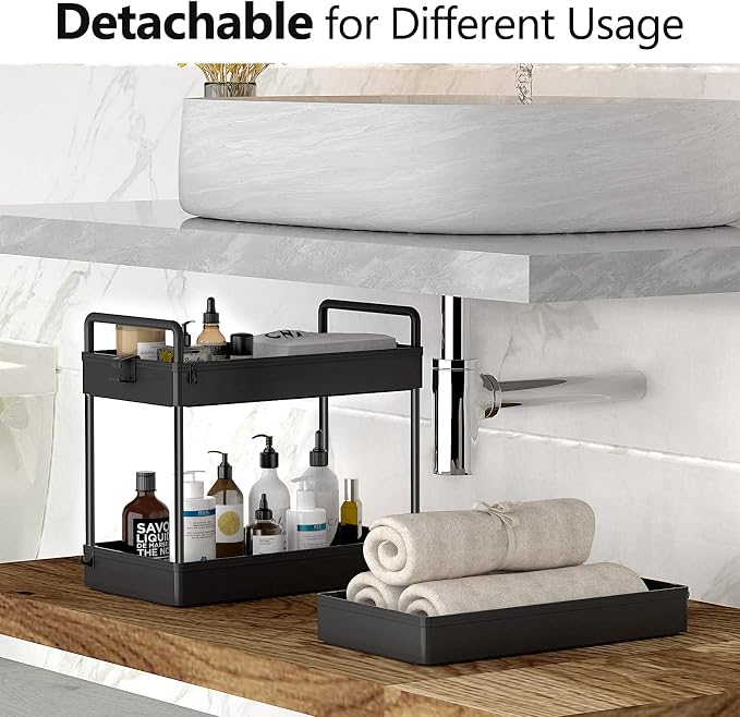 SOLEJAZZ 3 Tier Slim Rolling Storage Cart Organizer with Wheels, Black | Utility cart for bathroom, laundry, bedside, dorm&narrow spaces. Fits craft, nail, makeup, snack, art, diaper&baby essentials