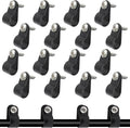 100 Pcs 3/8 Inch Black Nylon Screw Mounting Cable Clip Wire Clamp | R-type, 10.4mm, Wire Management, Stainless Steel Screws Included