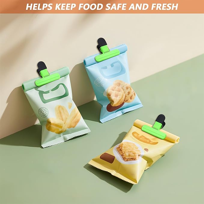 12Pack Large Chip,ULIFESTAR Food Clips,Upgrade Wide Open Bag Clips for Food Storage with Air Tight Seal Grip,Assorted Color