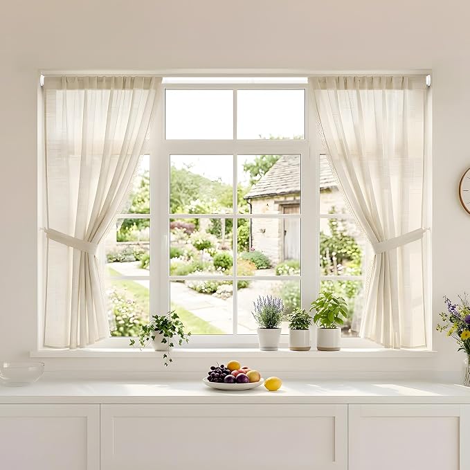 1Pack Tension Rods 31-76 Inch, Spring Loaded Curtain Rods Non-slip, Expandable Curtain Rod Tension No Drilling, Curtain Tension Rod For Window, Doorway, Kitchen, Tension Curtain Rod White
