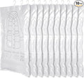 10 Pack Hanging Vacuum Sealer Storage Bags | 43.3 x 27.6 inch Space Saver Bag, Reusable Large Transparent Vacuum Seal Bags, for Clothes, Suits, Coats or Jackets, Clear