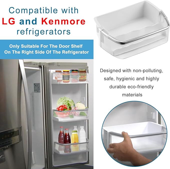 AMI PARTS AAP73252202 AAP73252209 Refrigerator Door Bin Right | Replacement Door Shelf Bin, Fits L.G Refrigerators, Fits Ken-more Elite Refrigerators