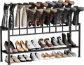 DIMJ Boot Rack 3-Tier - Black Metal Boot Storage Rack for Tall Boots Organizer Tall Boots, Multiuse Shoe Rack for Boots, Sneakers, High-Heel, Entryway, Fit for 10 Pairs, Black
