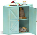 Trironsun Corner Bread Box for Kitchen Counter Double Layer Bamboo Bread Storage Container Large Capacity Bread Storage Bin Farmhouse Breadbox Organizer (Antique Blue)