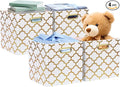 Posprica 11x11x11 Storage Cube Bins, Collapsible Storage Bins Fabric Storage Cubes Organizer Baskets Box Drawers for Shelves, Closet, Wardrobe, Bookshelf, Cabinet, Cream/Gold Lantern, 4 Pack