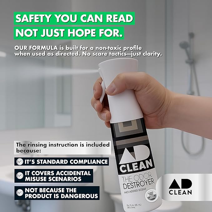 AdClean The Odor Destroyer l Odor Eliminator, No Scent, No Harsh Chemicals l Safe for Pets, People and the Planet l 10.14 fl oz Mist Spray