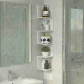 Furinno Rossi Corner Floating Shelves for Wall, 5-Tier Corner Square Wall Shelf, S-Shape Radial Floating Book Shelf, Easy Assembly, for Bathroom, Bedroom, Living Room, White