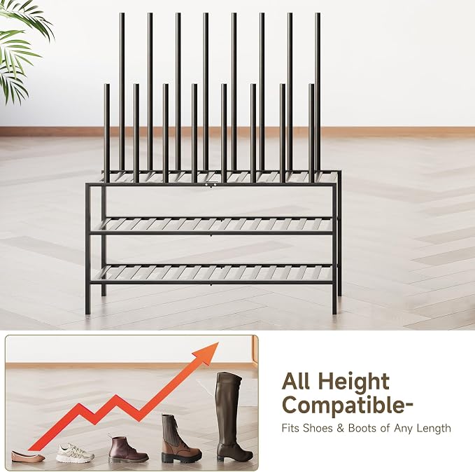 Detachable Boot Rack For Tall Boots Organizer,Outdoor Shoe Rack Storage | 3-Tier Multiuse Shoe Rack For Tall Boots,Closet Organizers And Entryway Storage,Suitable For All Seasons