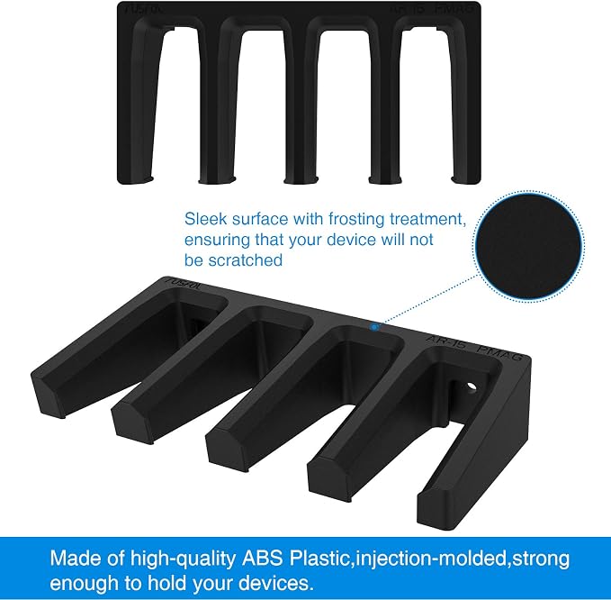 Solid ABS 6X Standard PMAG Wall Mount, Mag Holder, Home Magazine Storage Rack