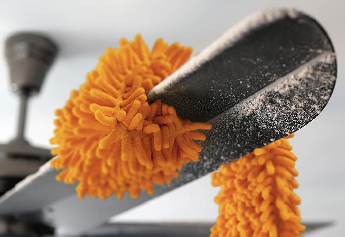 Flexible Ceiling Fan Cleaner Duster for High Ceiling (Pole Sold Separately) | Washable Fan Duster // Fits All Extension Poles with Standard US Acme Thread // Best Flex-and-Stay Fan Blade Cleaner