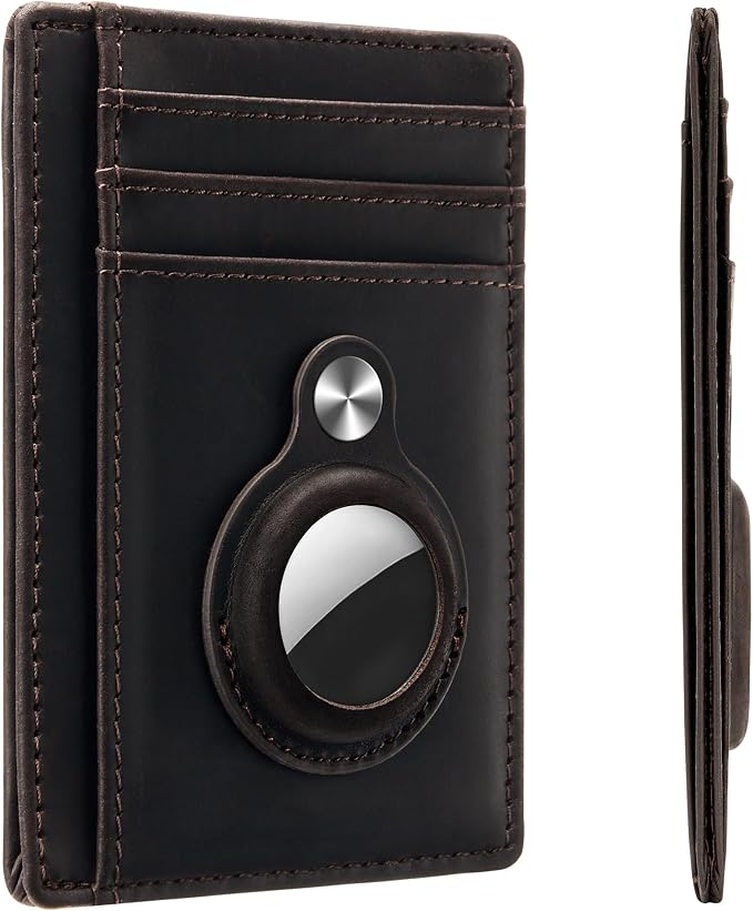 Slim Minimalist Front Pocket Air Tag Wallet, RFID Blocking Card Holder Wallet with Airtag Holder
