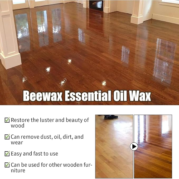 Besewax Wood Polish Spray, Natural Essential Oil Wax Cleaner for Furniture, Floors, Cabinets & Tables, Restores Shine, Reduce Scratches, Protects & Conditions Wood Surfaces, 8 fl oz