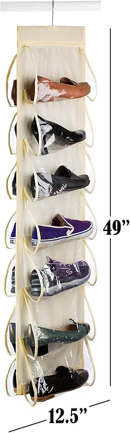 Handy Laundry Hanging Shoe Organizer - 14 Pockets - Clear Pockets Will Protect Your Shoes, Handbags, Purse & Enable You to Find Them Easily. Hang it in a Closet to Keep Your Closet Neat & Organized.