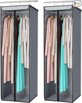 Univivi Garment Bags for Hanging Clothes, Large Clothes Storage Bags Closet Organizer with Clear Window, Premium Hanging Garment Storage Bag for Suits, Coats, Dresses, 54", 2-Pack